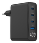 Gembird Cargador GaN 100W con 3xUSB-C y 1xUSB-A Negro LCDTA-UC-PDQC100LCD-01-BK