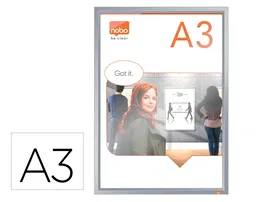 Nobo Marco Porta Anuncios Impression Pro DIN A3, Clip Aluminio, 320x17x445 mm