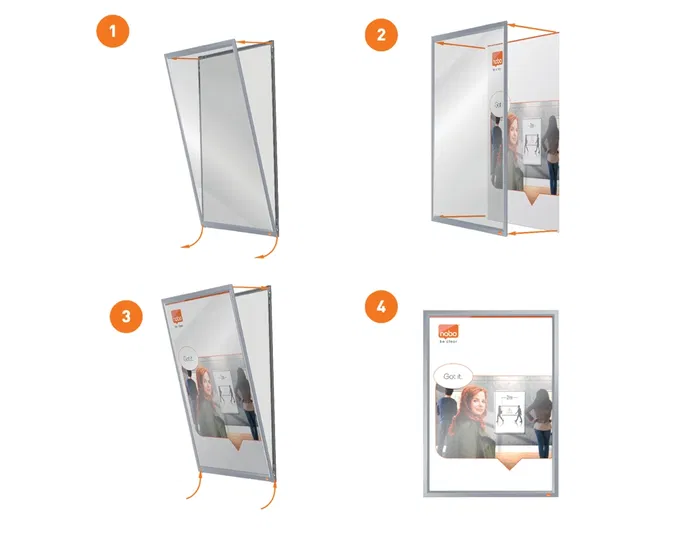 Nobo Marco Porta Anuncios Impression Pro DIN A3, Clip Aluminio, 320x17x445 mm