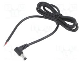 POS Cable de alimentación CC oval 2x0,5mm2 DC 5,5/2,1 angular 1m