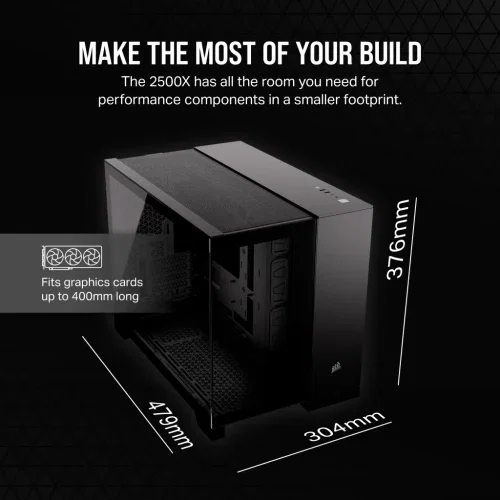 Corsair 2500X Caja PC Midi Tower Negro con Vidrio Templado