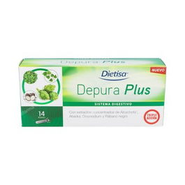 DIETISA Depura Plus 14Viales - Complemento Alimenticio Triple Acción: Depurativa, Eliminación y Digestiva