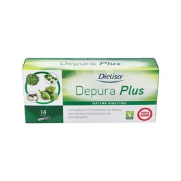 DIETISA Depura Plus 14Viales - Complemento Alimenticio Triple Acción: Depurativa, Eliminación y Digestiva
