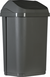 PROBBAX - ST-0015-GRY - Papelera con tapa basculante - 15 L de capacidad - 30,6 x 24,8 x 41,8 cm - Gris
