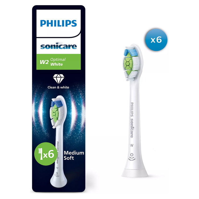 Philips Sonicare HX6066/87 W2 Optimal White Cabezales de Repuesto, Pack de 6 Philips Sonicare HX6066/87 W2 Optimal White Cabezales de Repuesto, Pack de 6