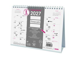FINOCAM Calendario de Sobremesa Triangular Chic 2027 Blanco