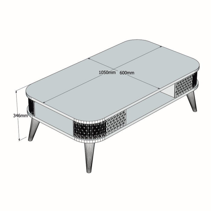 Hanah Home Mesa de Centro Mármol Travertino 105x35x60cm