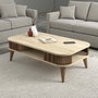 Hanah Home Mesa de Centro Mármol Travertino 105x35x60cm