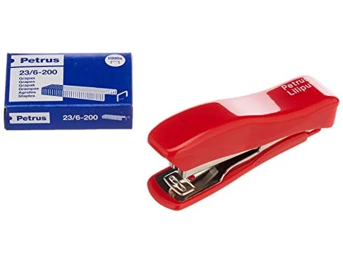 Petrus Liliput 200 Recycle Mini Grapadora con Caja de Grapas