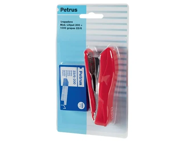 Petrus Liliput 200 Recycle Mini Grapadora con Caja de Grapas