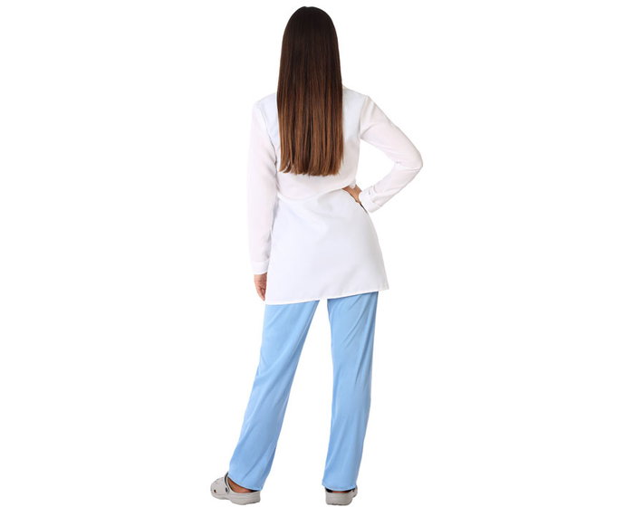 Disfraz de Doctora Mujer Adulto Talla XL - Bata Blanca y Pantalón Celeste Disfraz de Doctora Mujer Adulto Talla XL - Bata Blanca y Pantalón Celeste