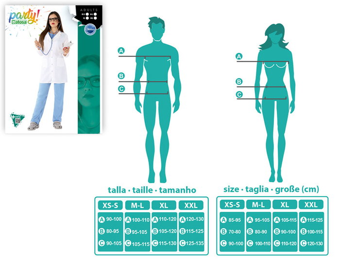Disfraz de Doctora Mujer Adulto Talla XL - Bata Blanca y Pantalón Celeste Disfraz de Doctora Mujer Adulto Talla XL - Bata Blanca y Pantalón Celeste