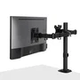 Lindy 40711 Soporte Doble para Monitor de Escritorio, hasta 32" (81,3 cm), 2 Pantallas, 8 kg, Inclinación y Rotación, Aluminio/Metal/Plástico, Negro