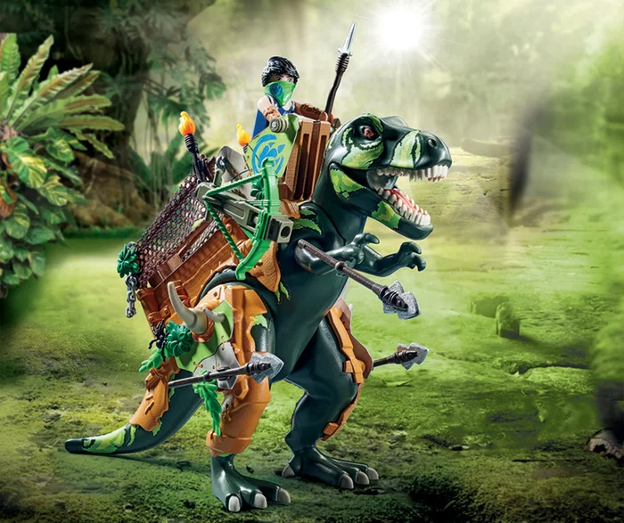 Playmobil dino rise 71261 t-rex con armadura y lanzador de piedras
