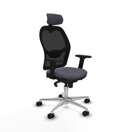 PIQUERAS Y CRESPO Silla de oficina Jorquera con mecanismo Sincro, Gris oscuro y Negro
