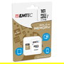 EMTEC Tarjeta MicroSDHC 16GB UHS-I U1 EliteGold Clase 10 con Adaptador SD - Velocidad 85MB/s Lectura, 21MB/s Escritura