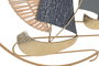 DKD Home Decor Decoración de Pared Metal Ratan Veleros Azul y Dorado 60x60 cm