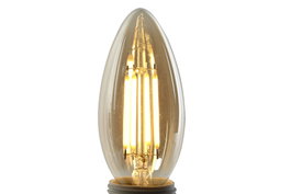 DKD Home Decor Bombilla LED Cristal Lágrima Ahumada Ámbar E14