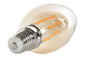 DKD Home Decor Bombilla LED E14 4W Ambar Lagrima 400 Lúmenes 2700K Cristal 4 Unidades