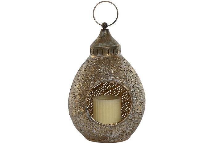 DKD Home Decor Portavela Árabe Dorado Metal Set de 3 Piezas 23 x 34 x 23 cm