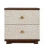 Mesita Tallada Blanco-Marrón Dm-Madera 48 X 36 X 60 cm