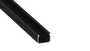 KIMERA Perfil de Aluminio KIMERA-HOM Anodizado Negro con Difusor Opal y Accesorios, 2,02m