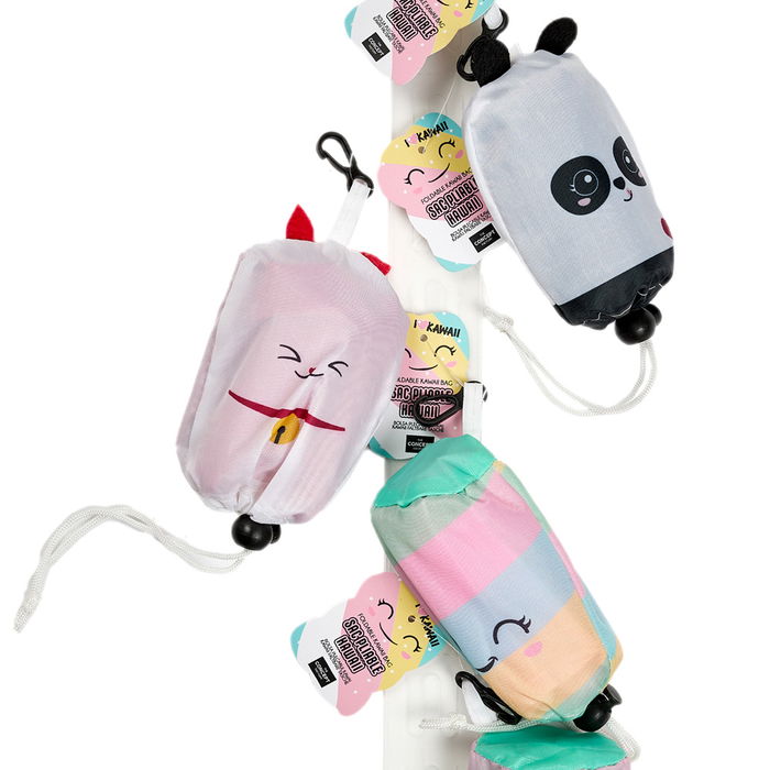 The Concept Factory Bolsa Compra Plegable Kawaii Colección Azul Rojo Negro Rosa
