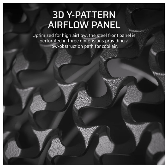 Corsair 5000D Airflow FRAME Torre Media para PC Gaming, Negro, ATX/EATX, Ventana de Cristal Templado, 4 Ventiladores, Gestion de Cables