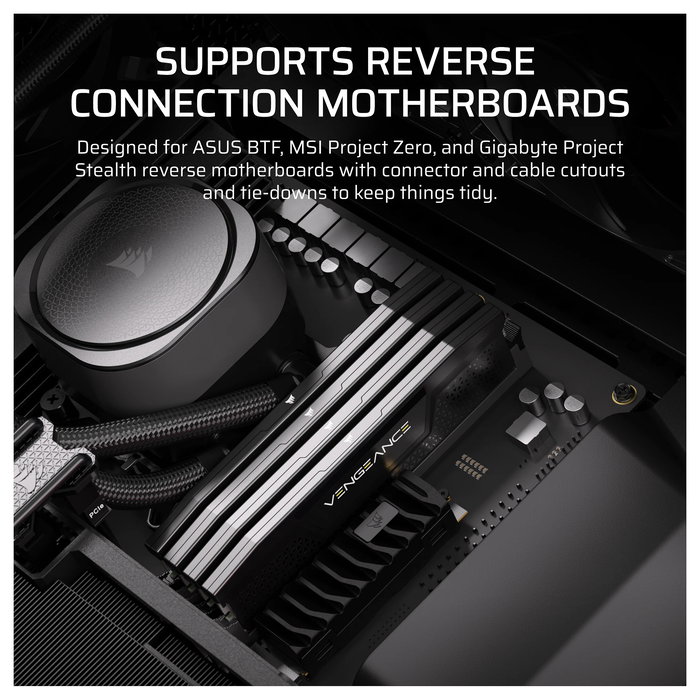 Corsair 5000D Airflow FRAME Torre Media para PC Gaming, Negro, ATX/EATX, Ventana de Cristal Templado, 4 Ventiladores, Gestion de Cables