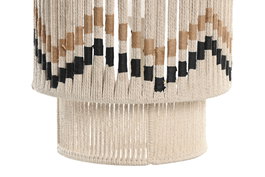 DKD Home Decor Aplique Urban Vila2 Crudo Bicolor Trenzado Zigzag Pared Algodón Yute 12 x 38 x 23 cm (2 Unidades)