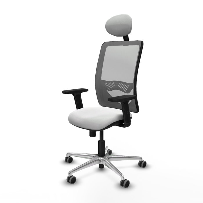 PIQUERAS Y CRESPO Silla de oficina Zulema con mecanismo Sincro, Blanco y Gris