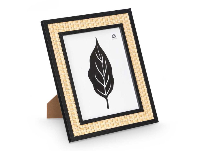 Giftdecor Portafotos Negro Cuerda Madera MDF 20 x 25 cm (Set de 12)