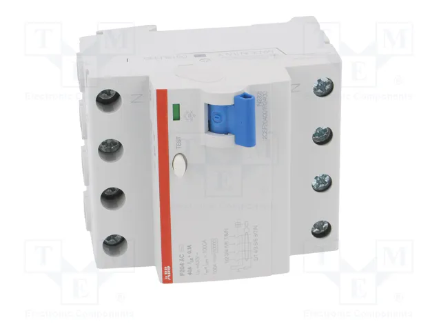 ABB F204AC-40/0.1 Interruptor diferencial de 4 polos, 40A, 100mA