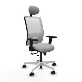 PIQUERAS Y CRESPO Silla de oficina Zulema Gris claro y Blanco