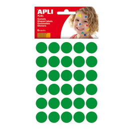 Apli Gomets Redondos Ø20 mm Color Verde Blister 180 uds Adhesivo Permanente Escuela Oficina Comercio