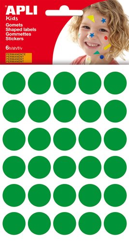 Apli Gomets redondos ø20 mm verde, 180 uds