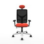 PIQUERAS Y CRESPO Silla de oficina Motilla Naranja oscuro/Negro con Brazos 3D