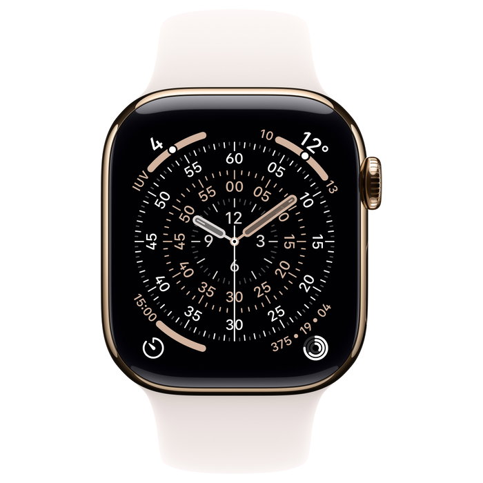 Apple Watch Series 11 GPS + Cellular 46 mm Titanio Dorado con Correa Deportiva Rosa Claro S/M Apple Watch Series 11 GPS + Cellular 46 mm Titanio Dorado con Correa Deportiva Rosa Claro S/M
