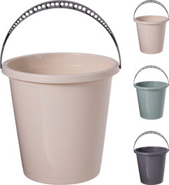 Basics Cubo con Asa de Plástico, 5 Litros (5L), Colores Surtidos (azul, verde, rojo, amarillo), Ø20 x 21.5 cm, para Transporte y Almacenamiento, Resistente