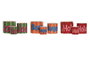 DKD Home Decor Set de 3 Maceteros de Cerámica Multicolor Hola Ciao Bonjour