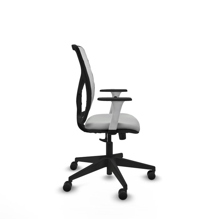 PIQUERAS Y CRESPO Silla de oficina Motilla con mecanismo Sincro, Gris claro y Blanco