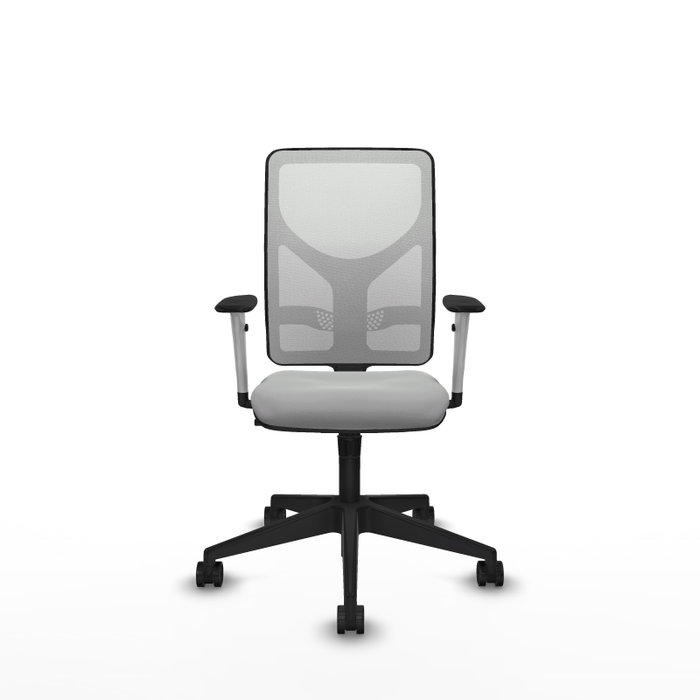 PIQUERAS Y CRESPO Silla de oficina Motilla con mecanismo Sincro, Gris claro y Blanco