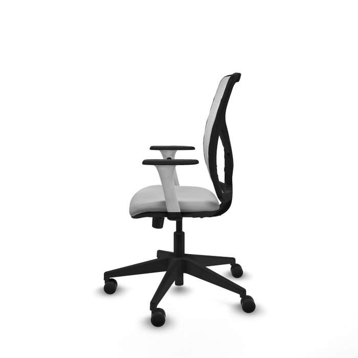 PIQUERAS Y CRESPO Silla de oficina Motilla con mecanismo Sincro, Gris claro y Blanco