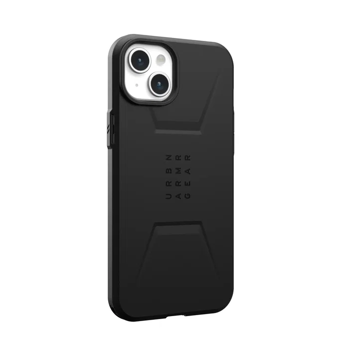 Urban Armor Gear Funda Rugged Case Civilian Series para Apple iPhone 15 Plus 6.7 Pulgadas Negro | Resistente a Impactos y Golpes | Carga Inalámbrica