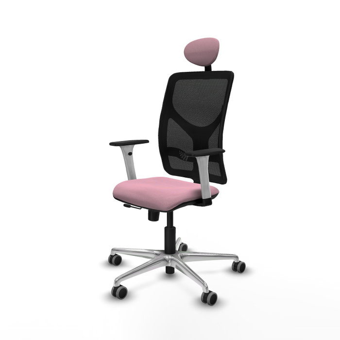 PIQUERAS Y CRESPO Silla de oficina Motilla Rosa con mecanismo Sincro/Traslack