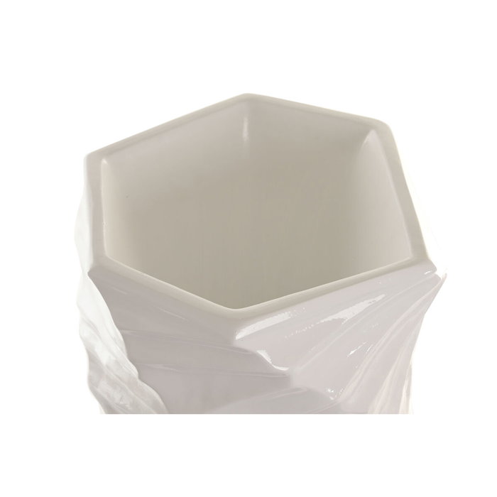 DKD Home Decor Macetero de Fibra de Vidrio Blanco 35x35x71,5 cm DKD Home Decor Macetero de Fibra de Vidrio Blanco 35x35x71,5 cm