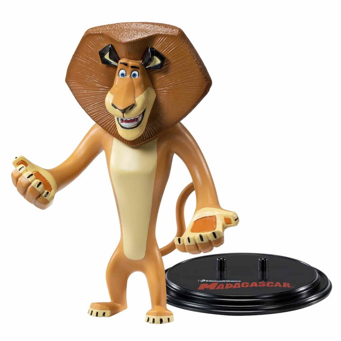 The Noble Collection Figura Bendyfig de Alex, el león de Madagascar The Noble Collection Figura Bendyfig de Alex, el león de Madagascar