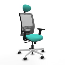 PIQUERAS Y CRESPO Silla de oficina Zulema Turquesa y Gris
