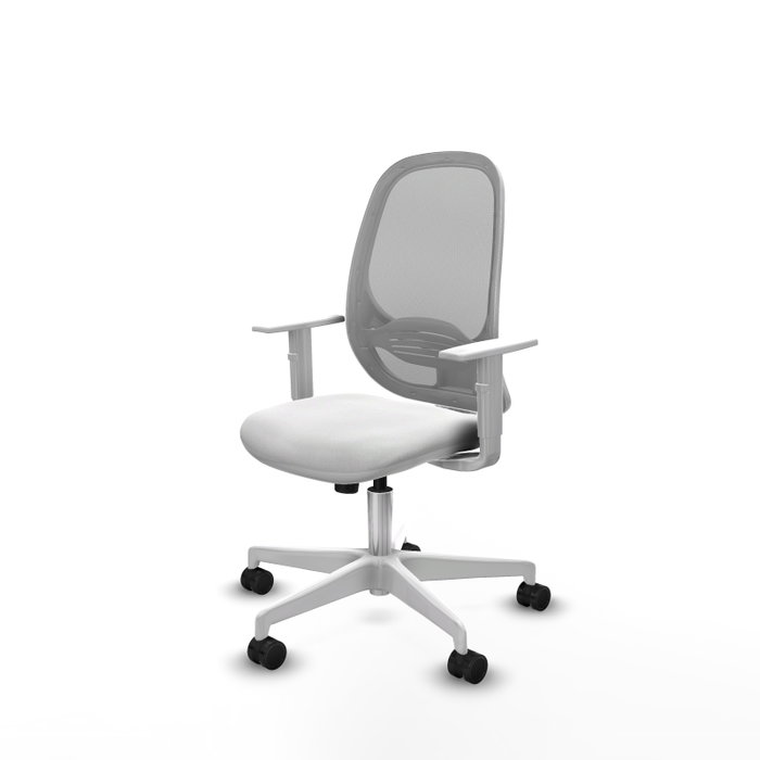 PIQUERAS Y CRESPO Silla de oficina Cilanco con mecanismo Sincro, Blanco y Gris