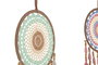 DKD Home Decor Atrapasueños Boho 4 Unidades 22 x 65 x 1 cm Coral Verde Menta Crochet Algodón Poliéster Multicolor